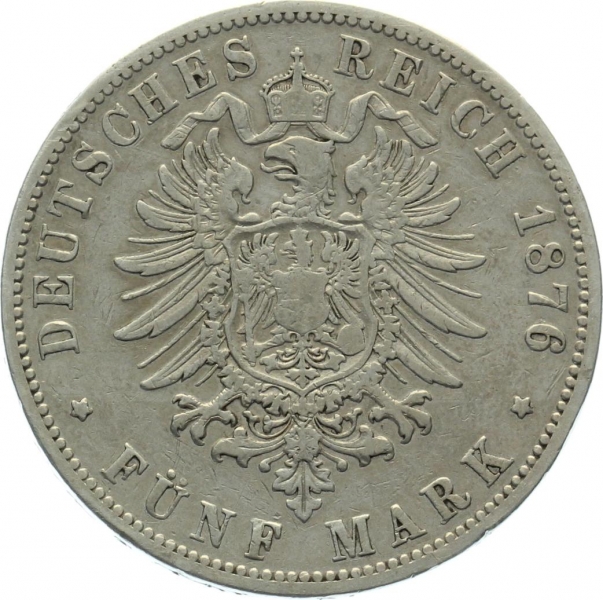 Preussen 5 Mark 1876 B - Wilhelm I.